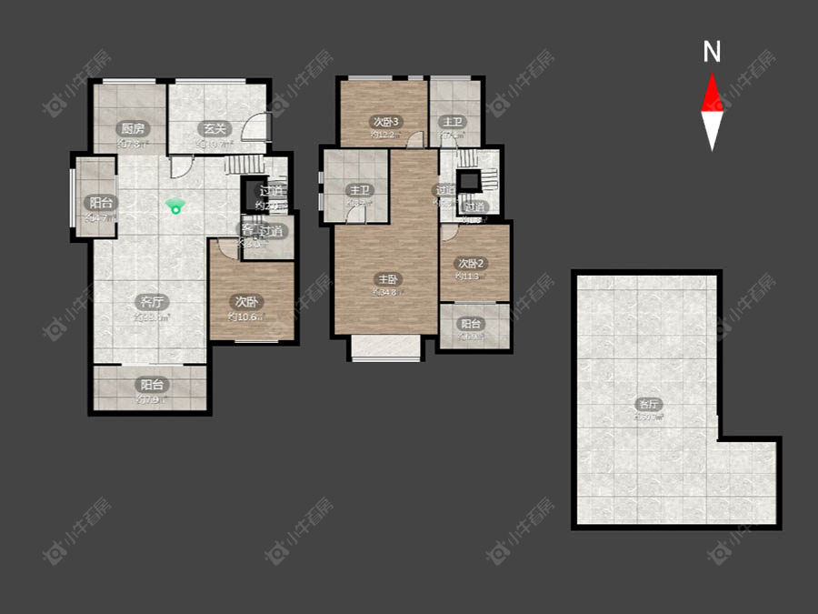 常州绿地香奈别墅区在售二手房源户型图_小牛看房