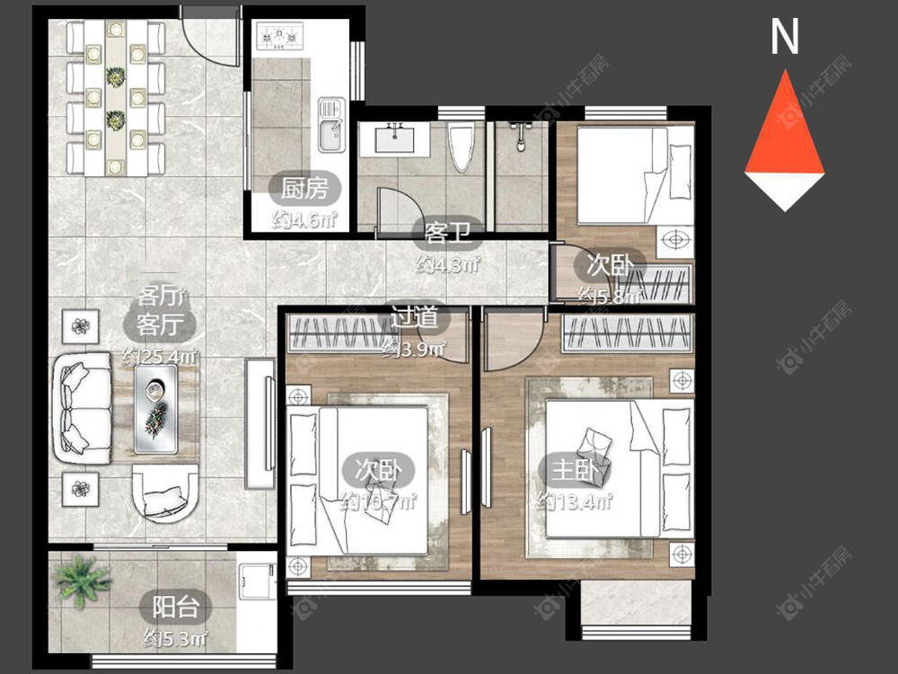 常州天润国际花园在售二手房源户型图_小牛看房