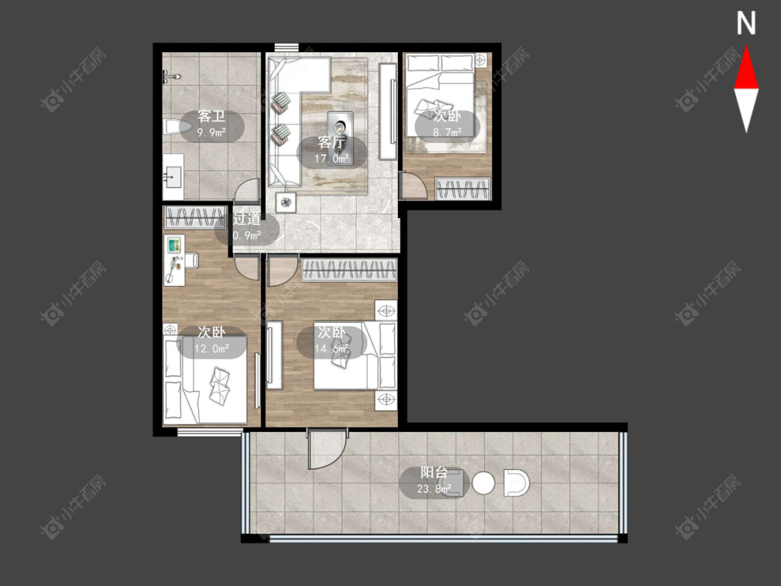 常州健身路在售二手房源户型图_小牛看房
