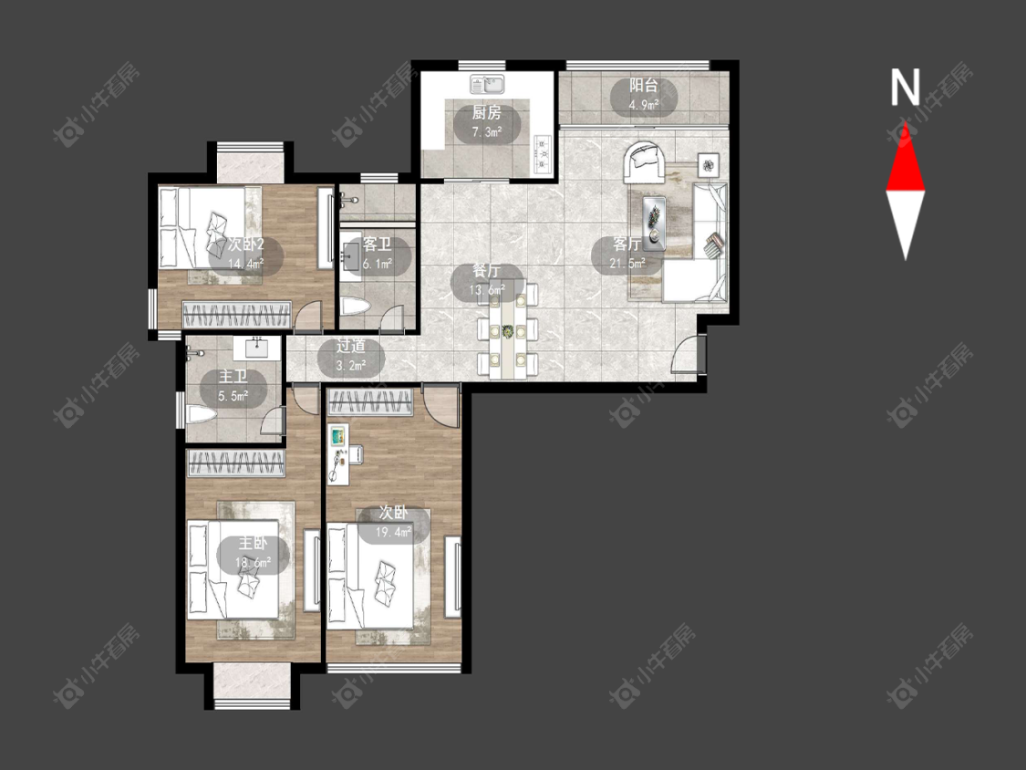常州大名城西区二区在售二手房源户型图_小牛看房
