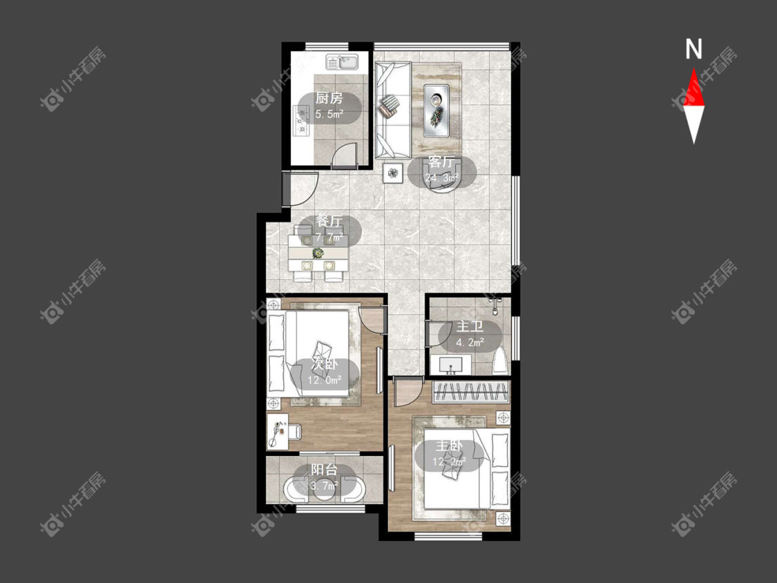 常州新四合院在租房源户型图_小牛看房