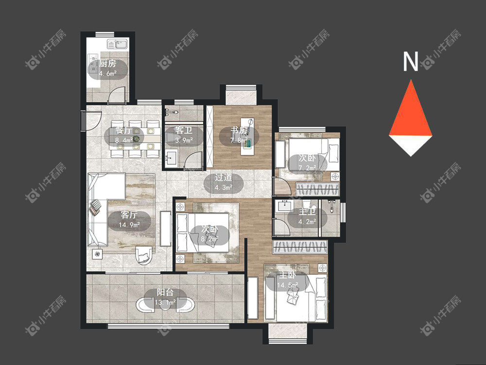 常州路劲城市印象在租房源户型图_小牛看房