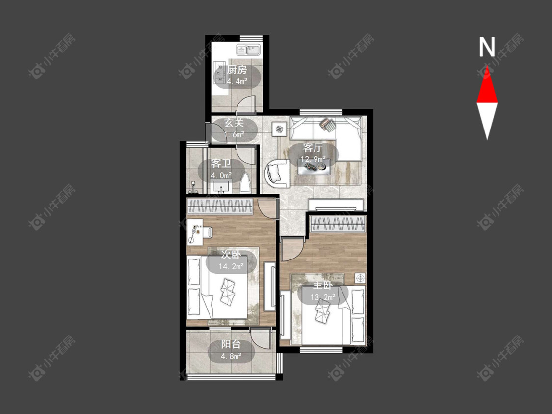 常州翠竹新村南区在售二手房源户型图_小牛看房