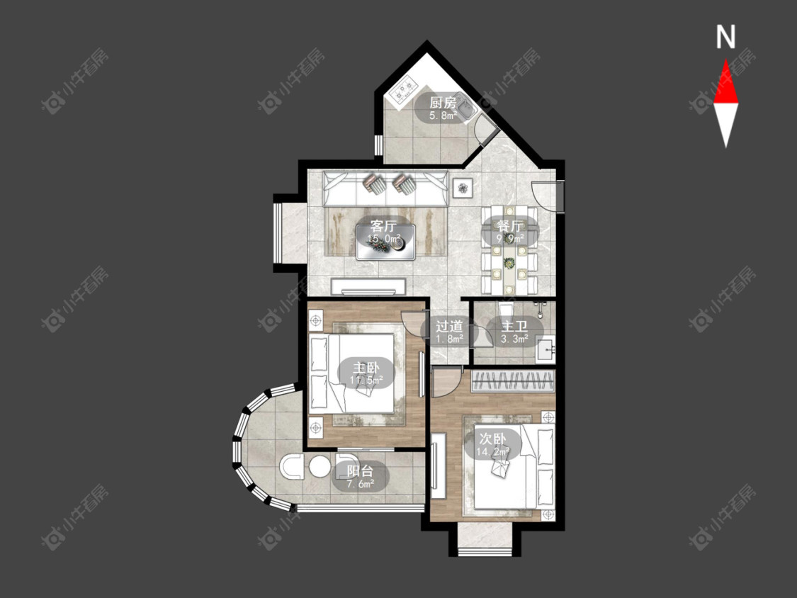常州天禧星园在售二手房源户型图_小牛看房
