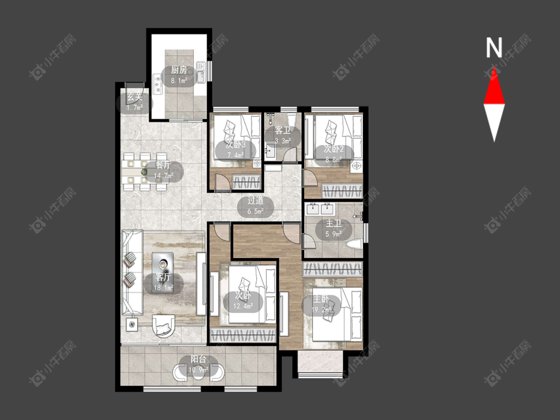 常州新城樾隽中央在售二手房源户型图_小牛看房