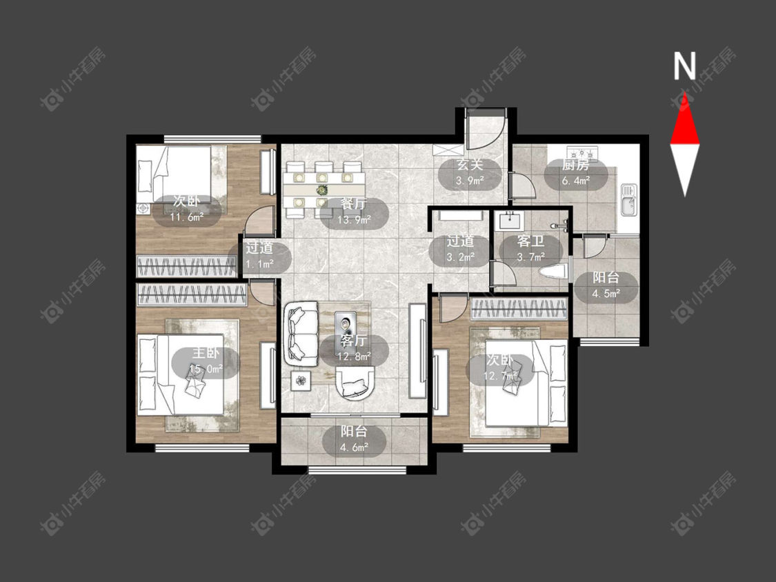 常州景瑞望府在售二手房源户型图_小牛看房