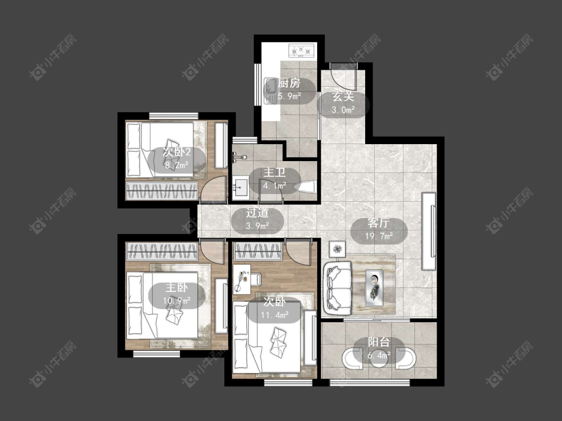 常州昆仑华府在售二手房源户型图_小牛看房