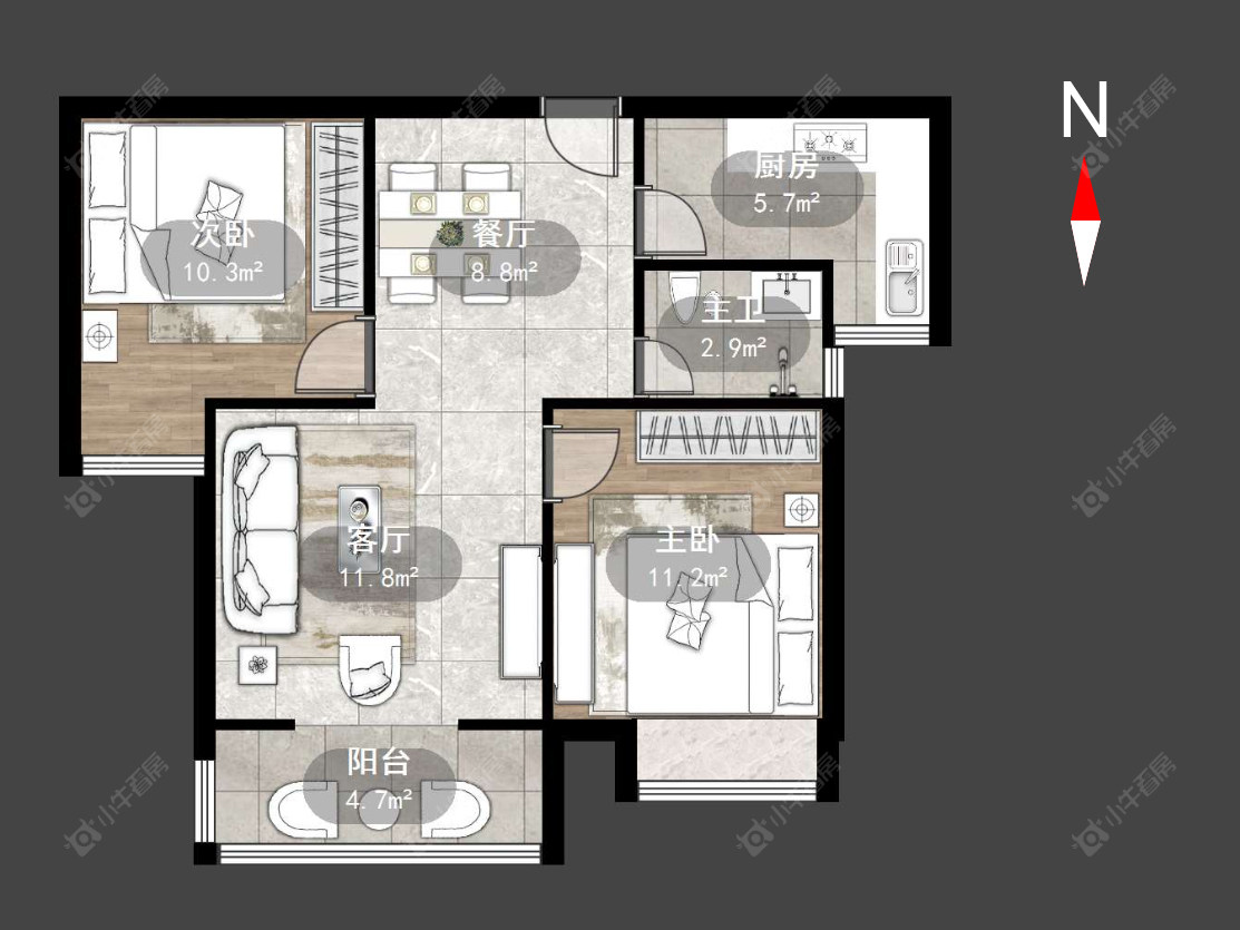 水岸花语房源户型图 常州水岸花语在售二手房源户型图_小牛看房