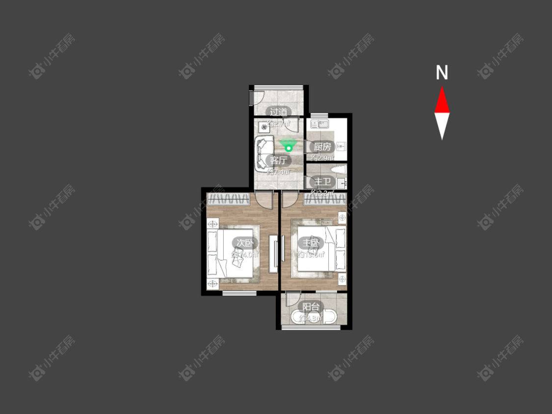 常州浦北新村在售二手房源户型图_小牛看房