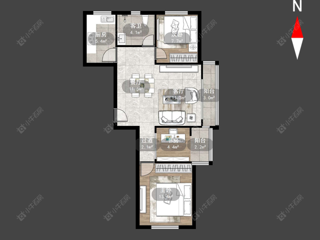 常州水晶城在售二手房源户型图_小牛看房