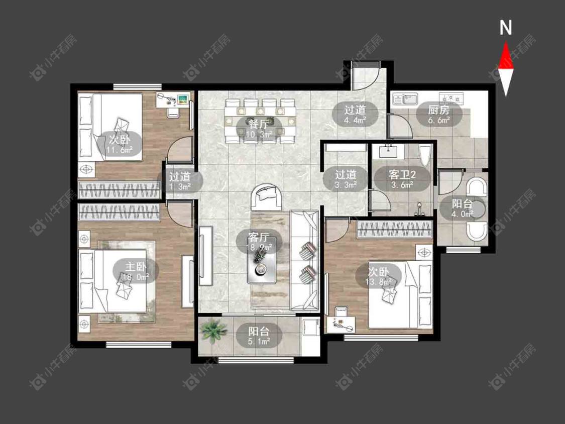 常州景瑞望府在售二手房源户型图_小牛看房