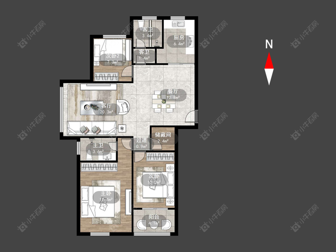 常州白马公馆在售二手房源户型图_小牛看房