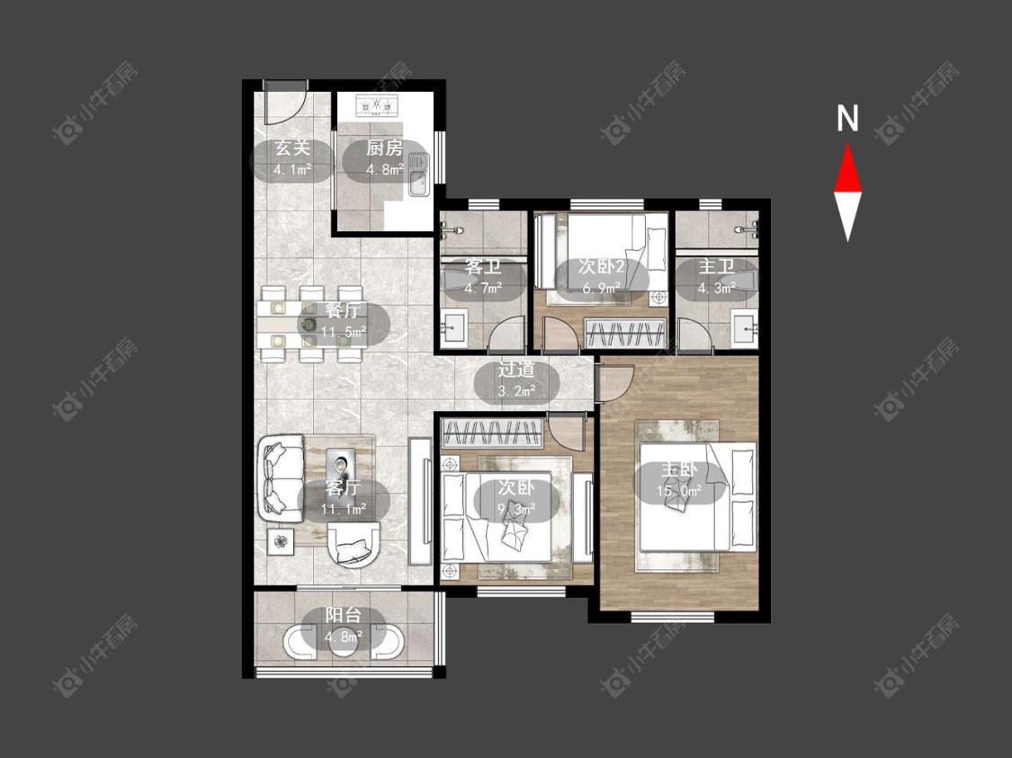 海华花园房源户型图 常州海华花园在售二手房源户型图_小牛看房