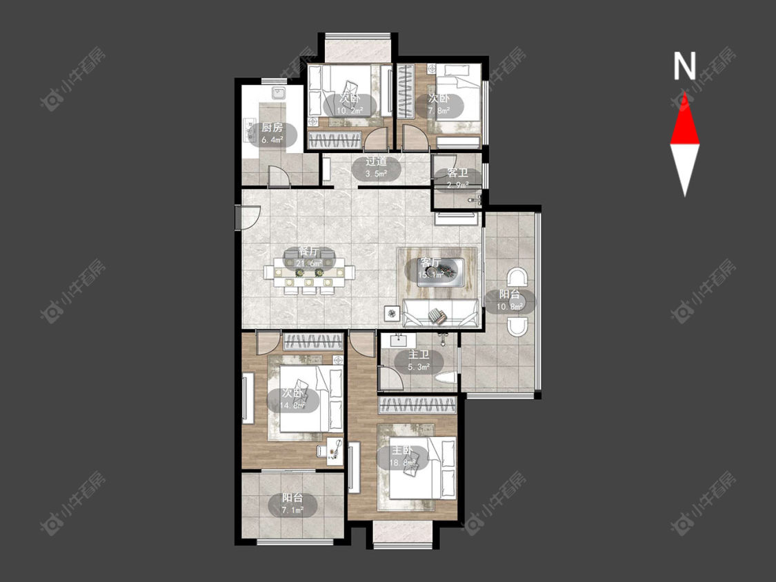 路劲城二期房源户型图 常州路劲城二期在售二手房源户型图_小牛看房