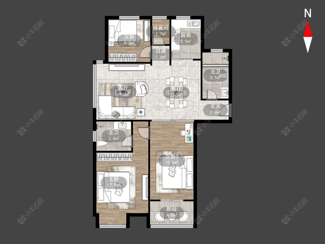 瑞富花苑房源户型图 常州瑞富花苑在售二手房源户型图_小牛看房