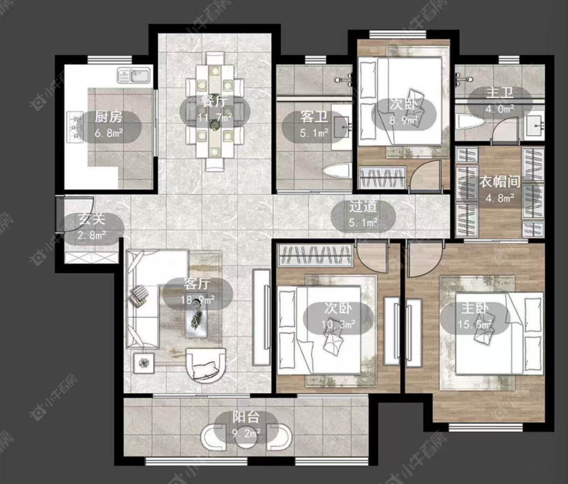 常州新城域三期在租房源户型图_小牛看房