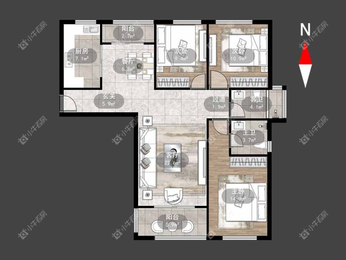常州莱蒙城公园里在租房源户型图_小牛看房