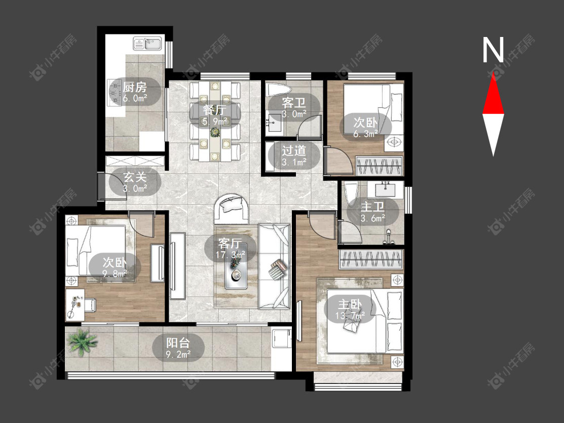 常州龙运天城在售二手房源户型图_小牛看房