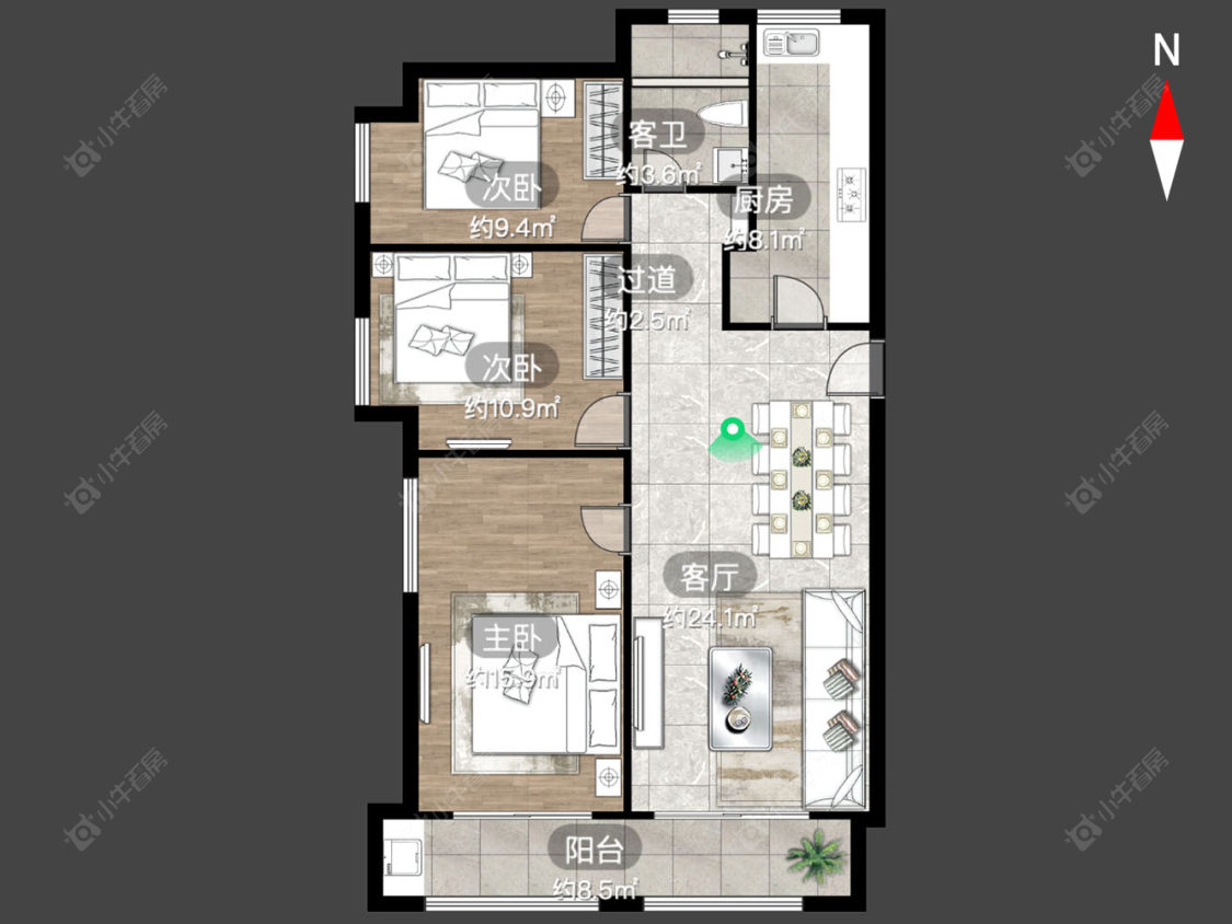 蓝山湖房源户型图 常州蓝山湖在售二手房源户型图_小牛看房
