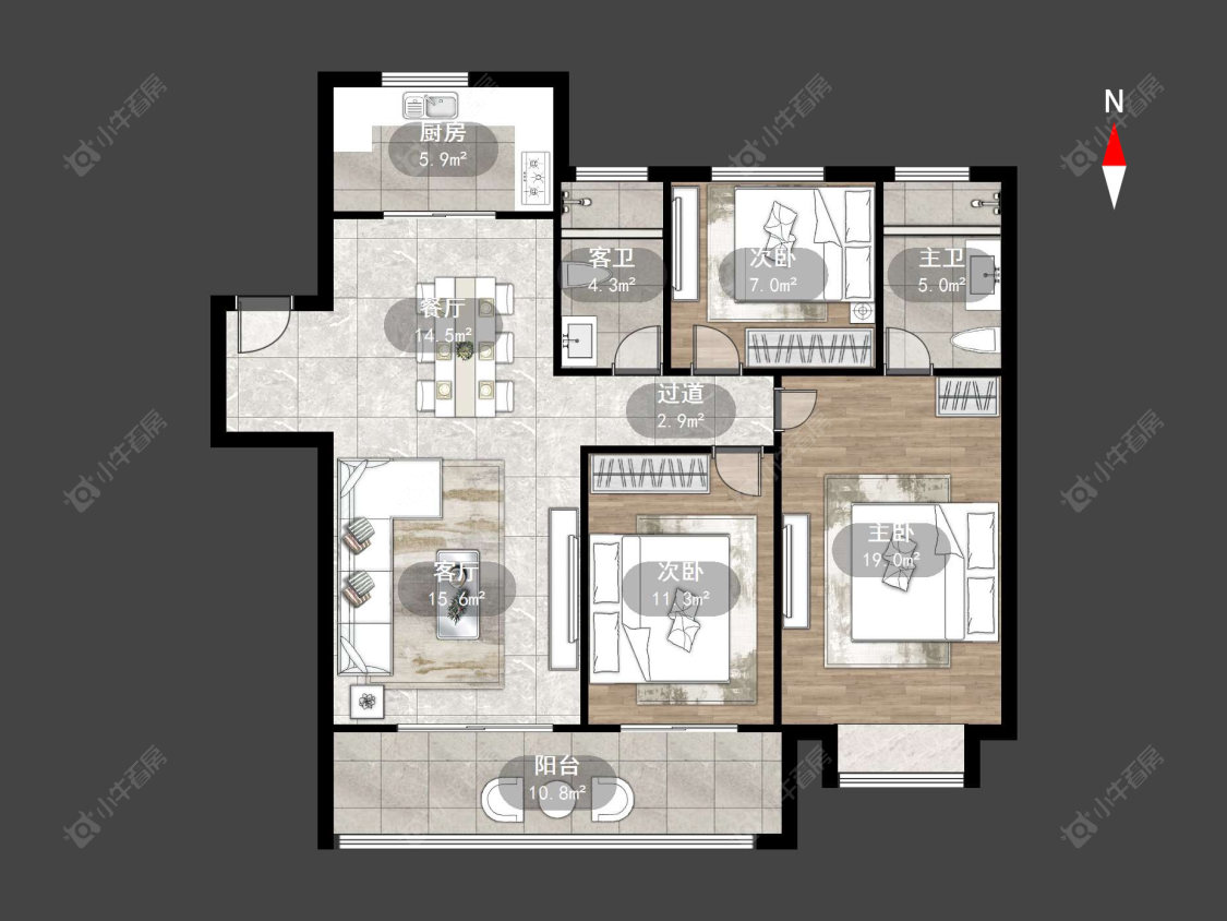 常州新城金郡(金坛)1区在售二手房源户型图_小牛看房