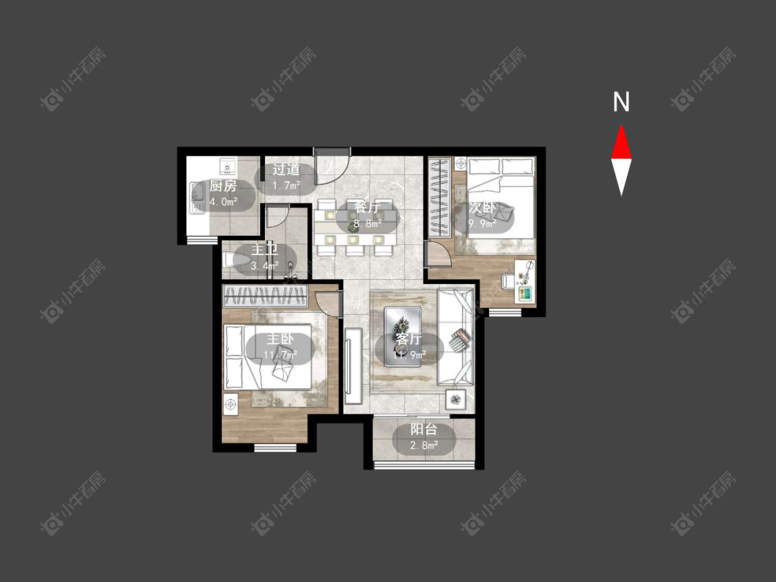 常州锦绣天地在售二手房源户型图_小牛看房