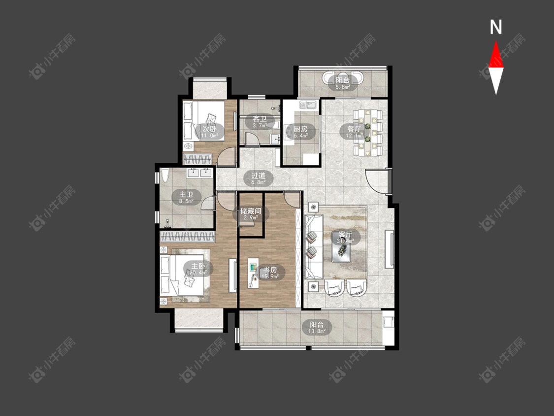 常州花语江南在售二手房源户型图_小牛看房