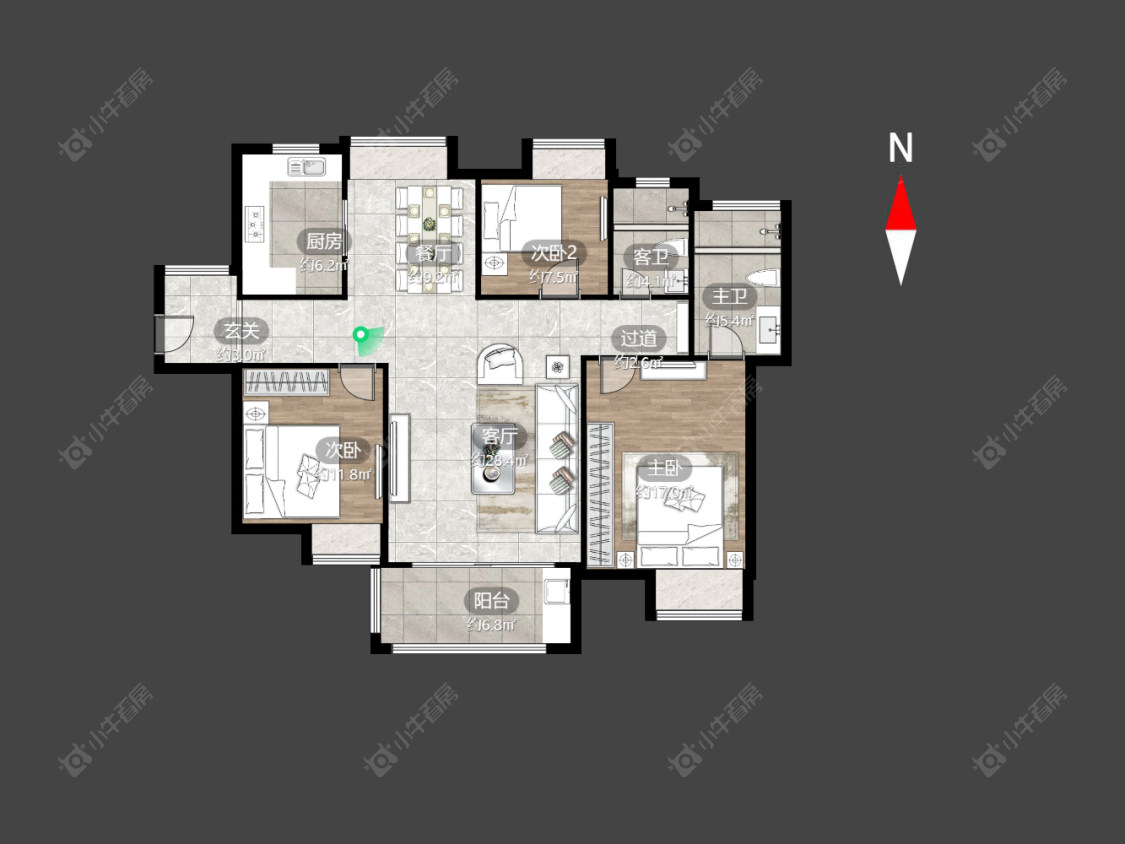 世茂香槟湖一期房源户型图 常州世茂香槟湖一期在售二手房源户型图_小牛看房