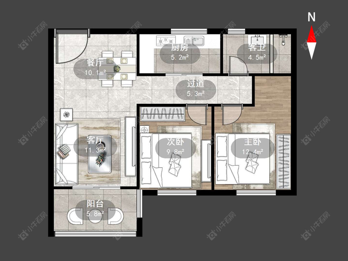 常州东青嘉园在售二手房源户型图_小牛看房