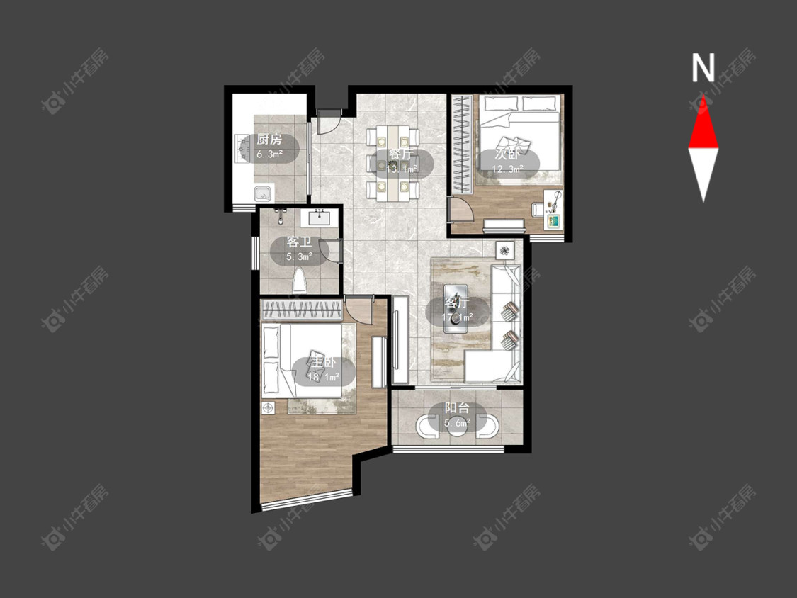 常州中央花园在售二手房源户型图_小牛看房