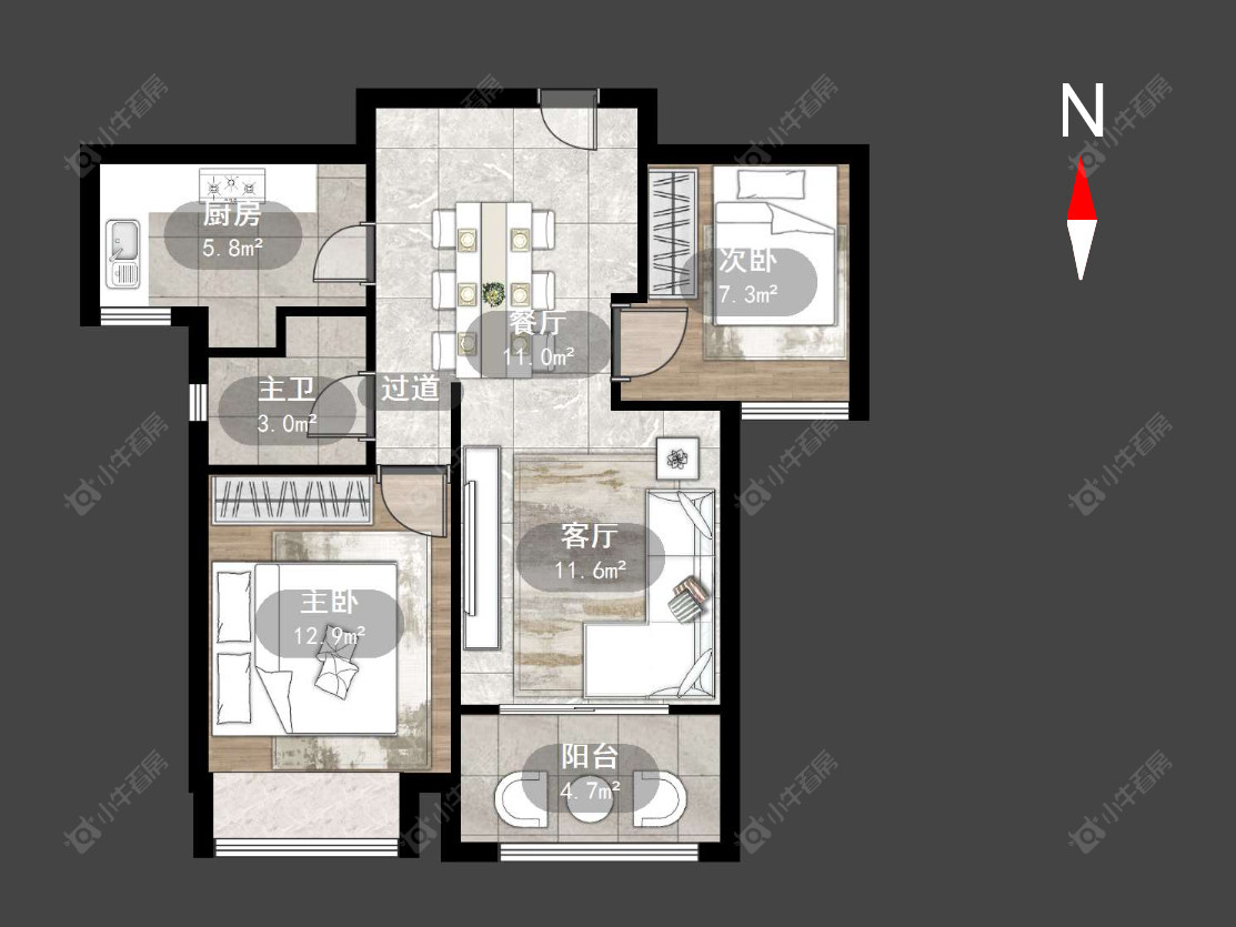 新城金郡(天宁)一期房源户型图 常州新城金郡(天宁)一期在售二手房源户型图_小牛看房
