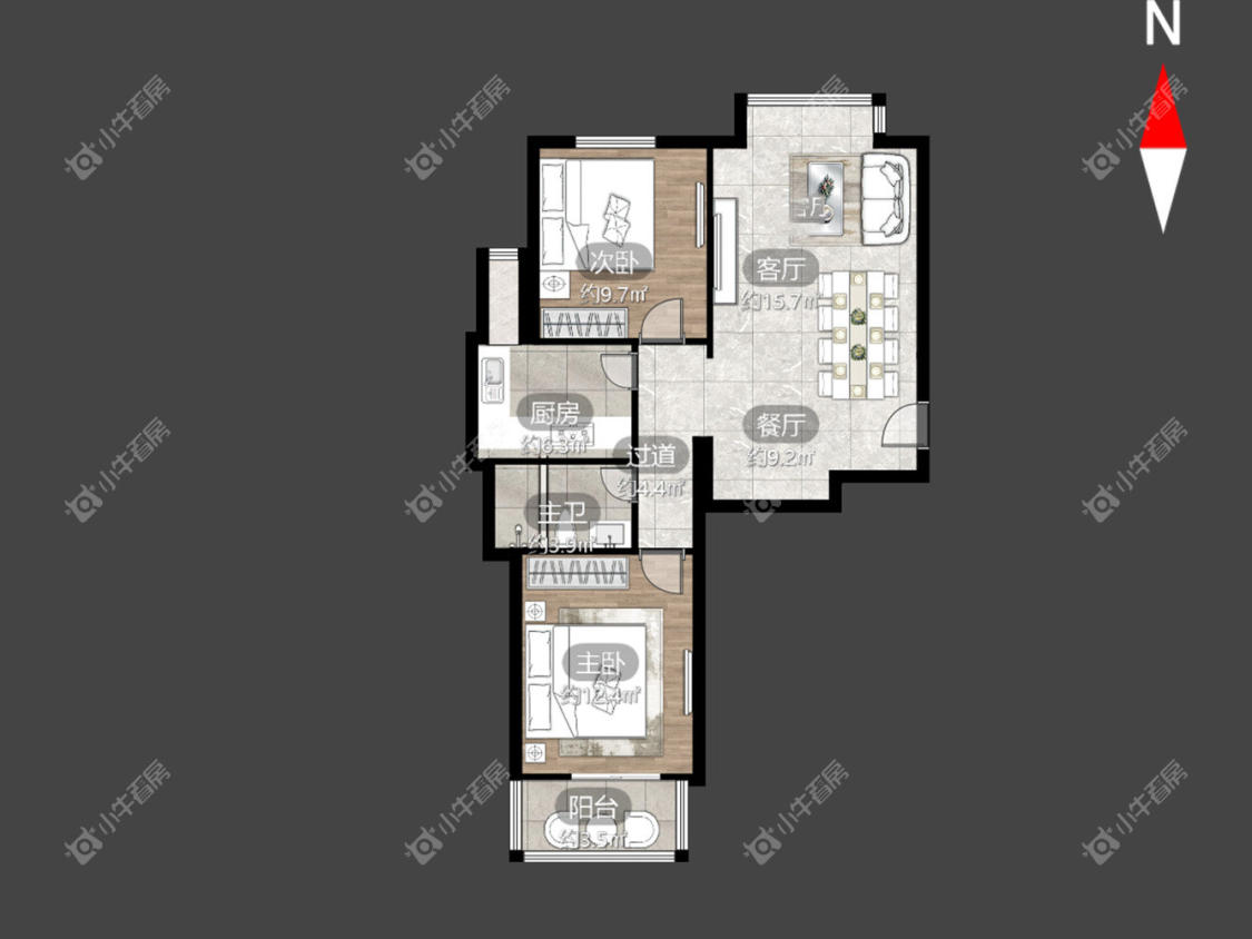 常州观景苑在租房源户型图_小牛看房