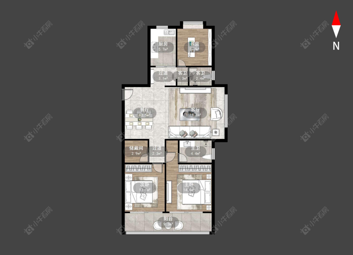 常州九洲玺在售二手房源户型图_小牛看房