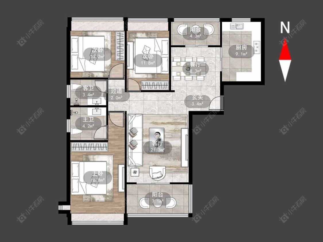 天隽峰房源户型图 常州天隽峰在售二手房源户型图_小牛看房