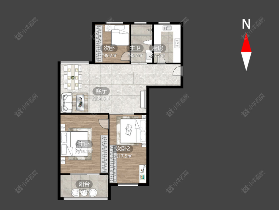 金新润园房源户型图 常州金新润园在售二手房源户型图_小牛看房