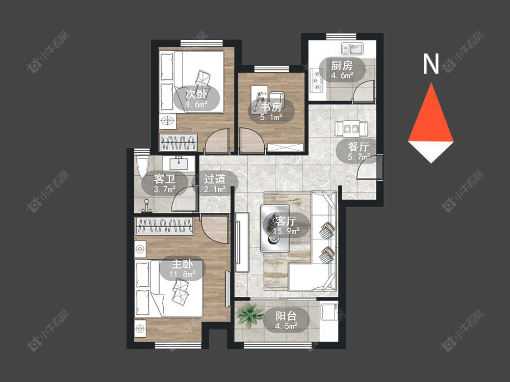 新城香悦半岛北区房源户型图 常州新城香悦半岛北区在售二手房源户型图_小牛看房