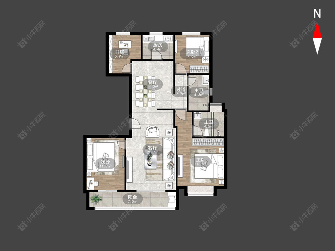 常州龙城金茂府西区在售二手房房源户型图_小牛看房