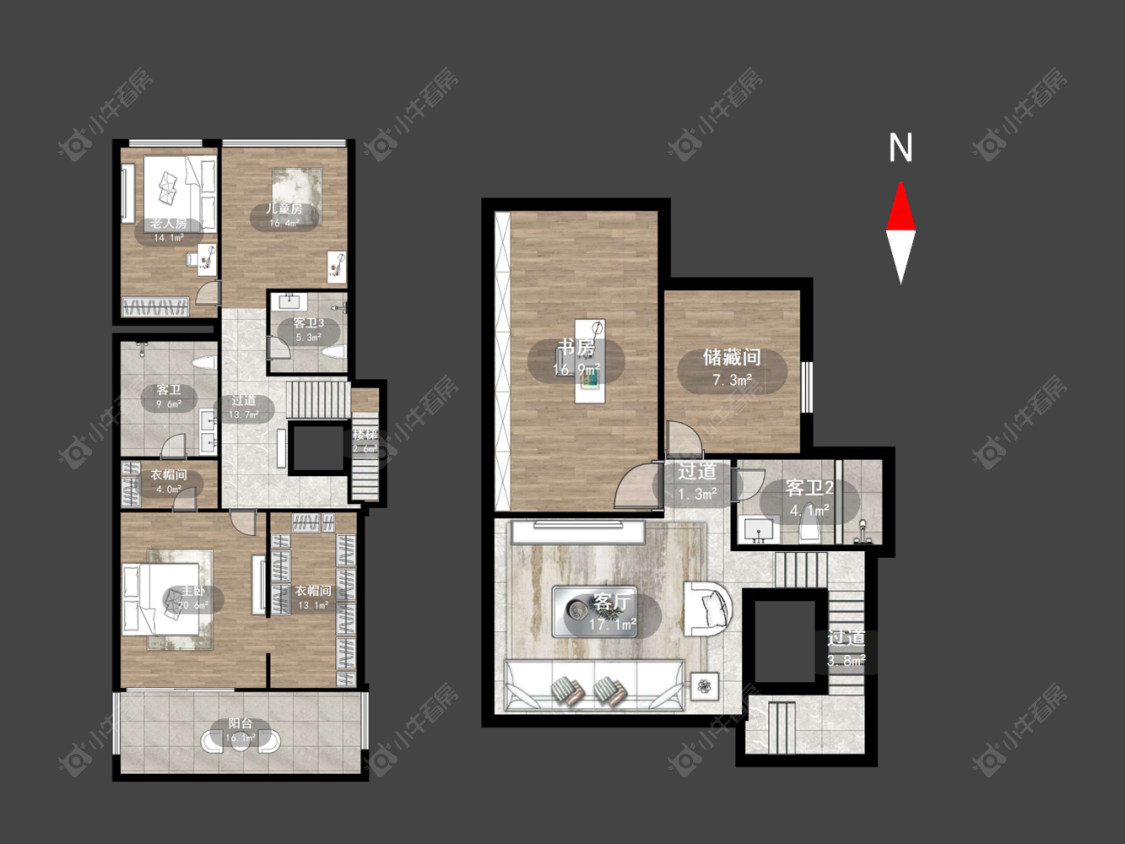常州世茂香槟湖一期在售二手房源户型图_小牛看房