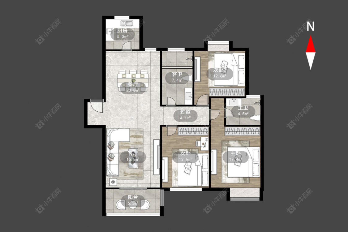 常州四季新城南苑在售二手房源户型图_小牛看房