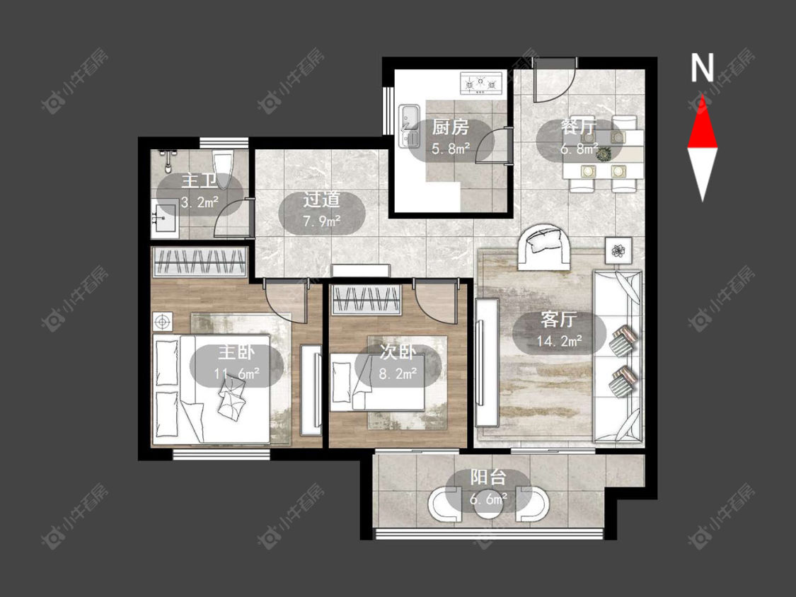 常州观湖名轩在售二手房源户型图_小牛看房