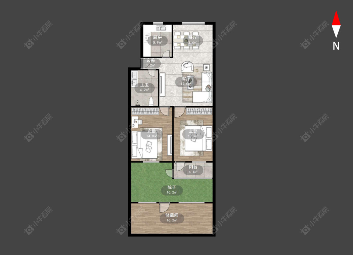 常州博爱花苑在售二手房源户型图_小牛看房