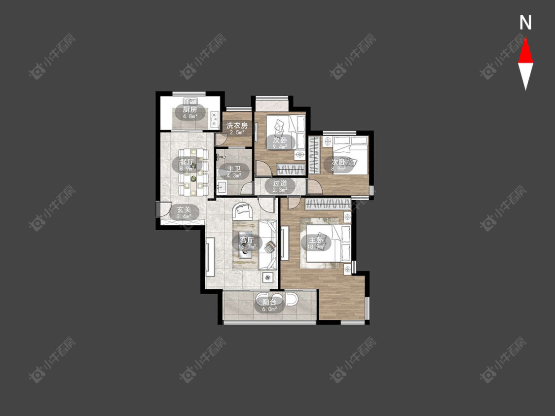 常州景瑞曦城在售二手房源户型图_小牛看房