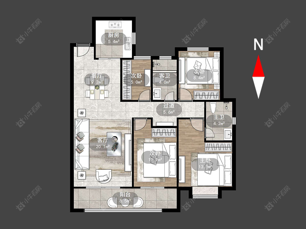 新城金樾房源户型图 常州新城金樾在售二手房源户型图_小牛看房