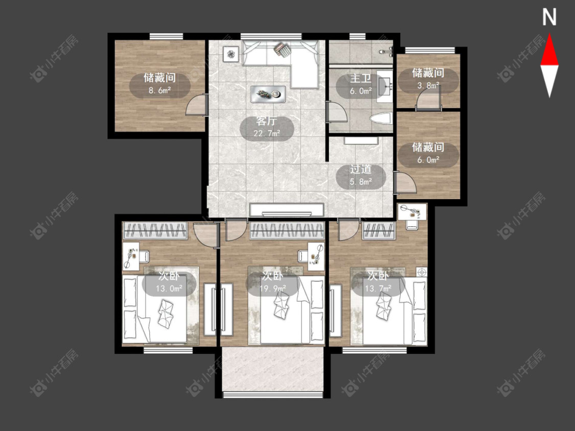 常州安阳花苑北区在售二手房源户型图_小牛看房