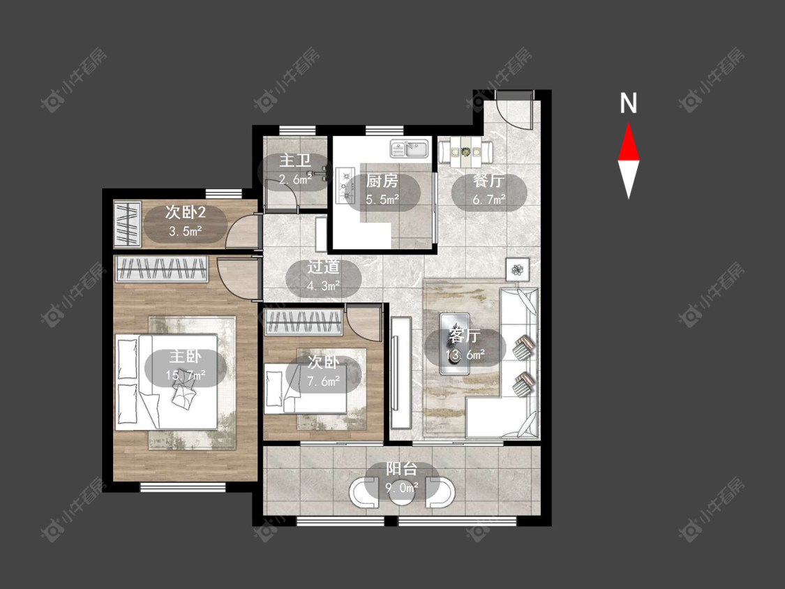 常州锦上香郡在售二手房源户型图_小牛看房
