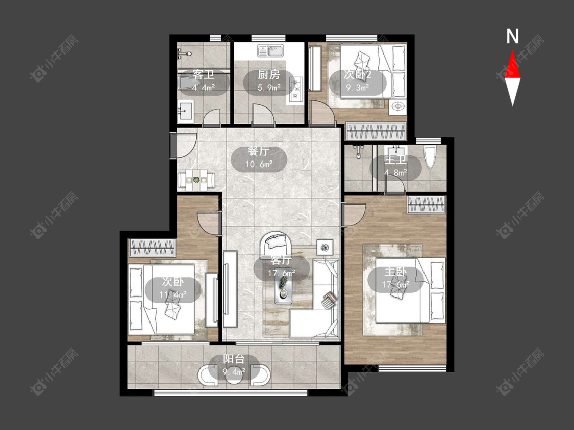 常州中建国贤府在售二手房源户型图_小牛看房