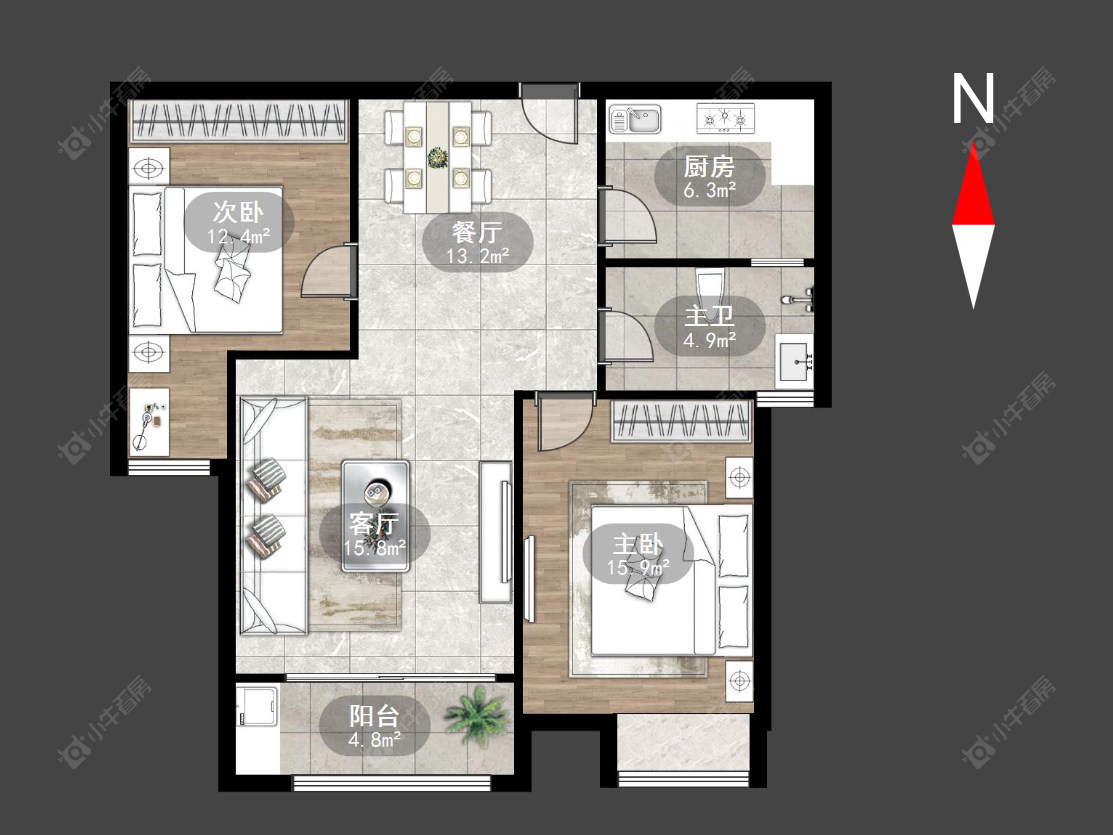 常州府河名居在售二手房源户型图_小牛看房