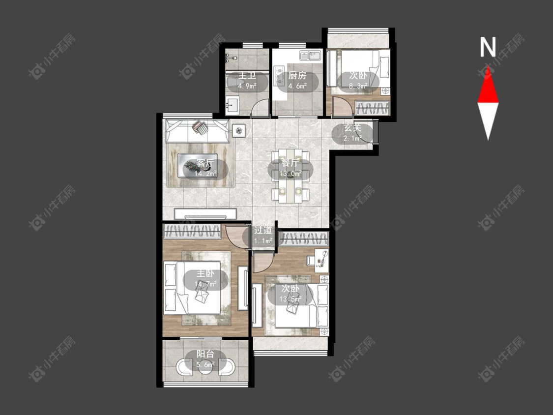 常州滨江明珠城西区在售二手房源户型图_小牛看房