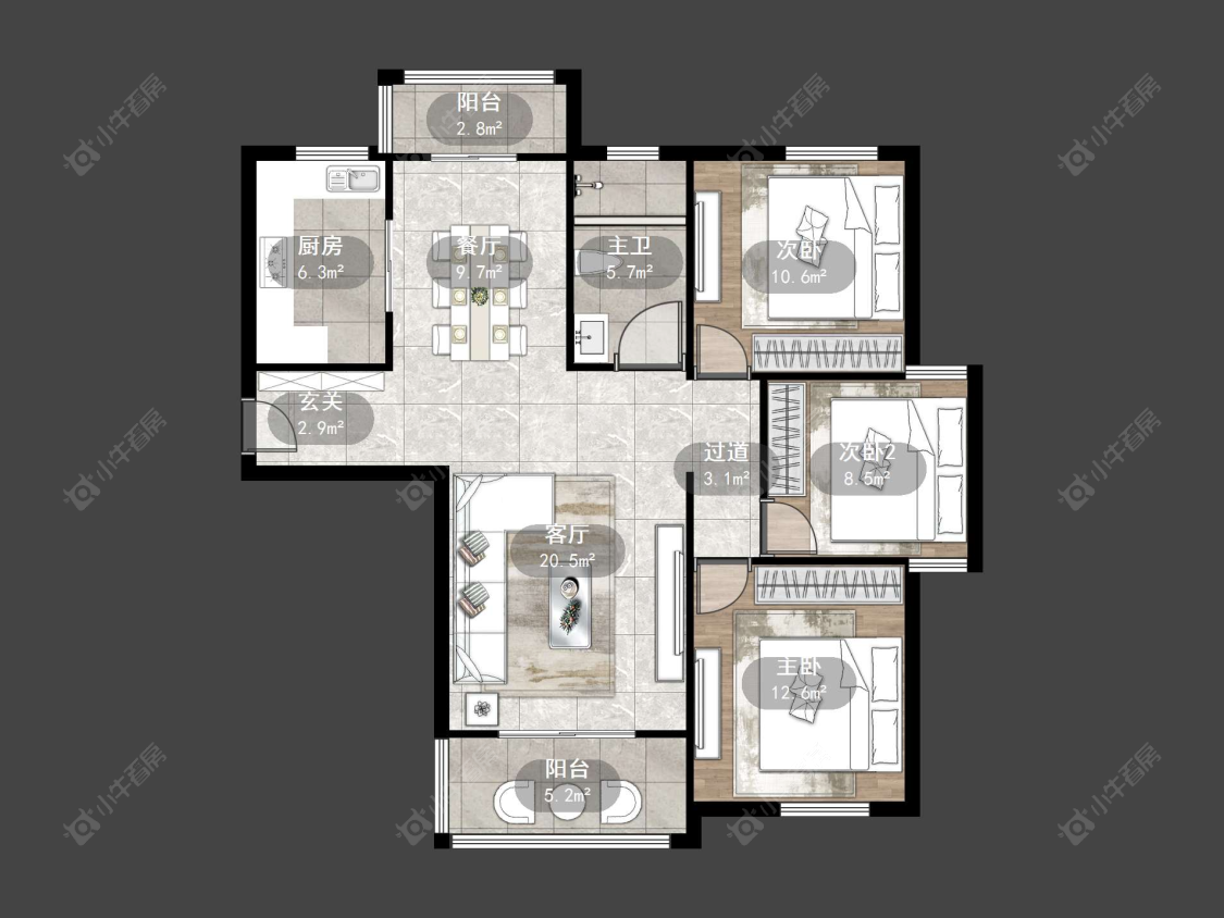 丹阳众悦华城在售二手房源户型图_小牛看房